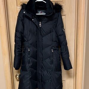 ZeroXposur Down Black Puffer Coat with Fur Trim